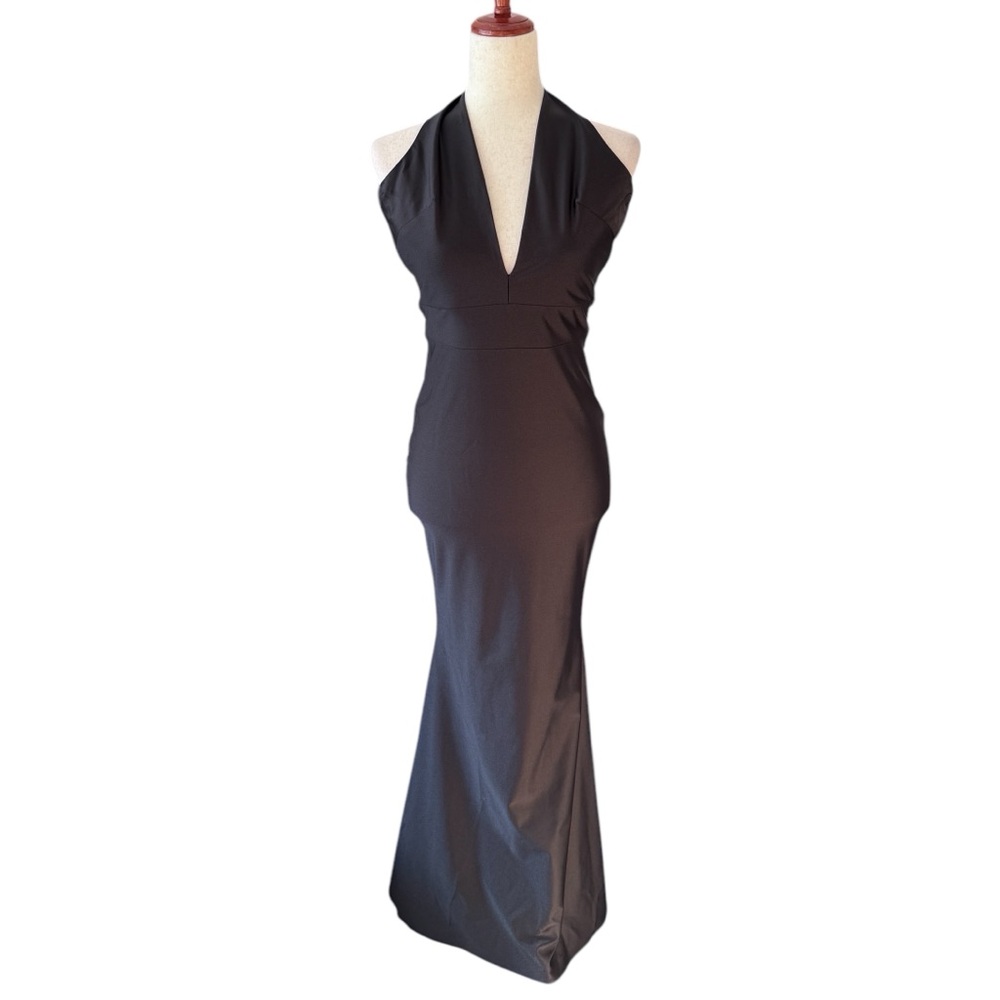 Issue New York Black Halter Gown size small